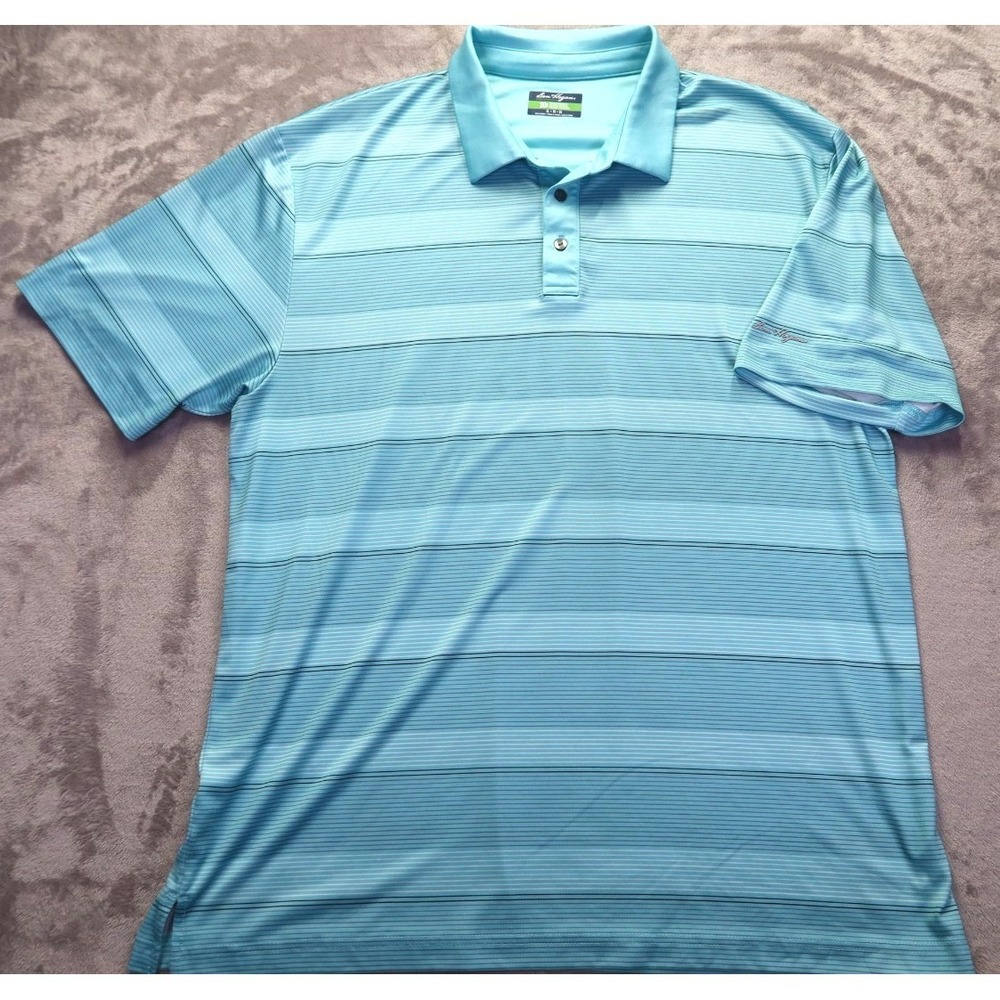 Ben Hogan Golf Polo Shirt Size XL Green Striped Breathable Golf‎ - Picture 2 of 7